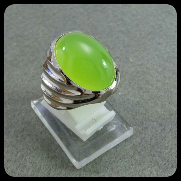 BATU CINCIN GREEN APPLE CHALCEDONY KLEP AIR MAIN BOSS, JAMINAN GIWANG !!!