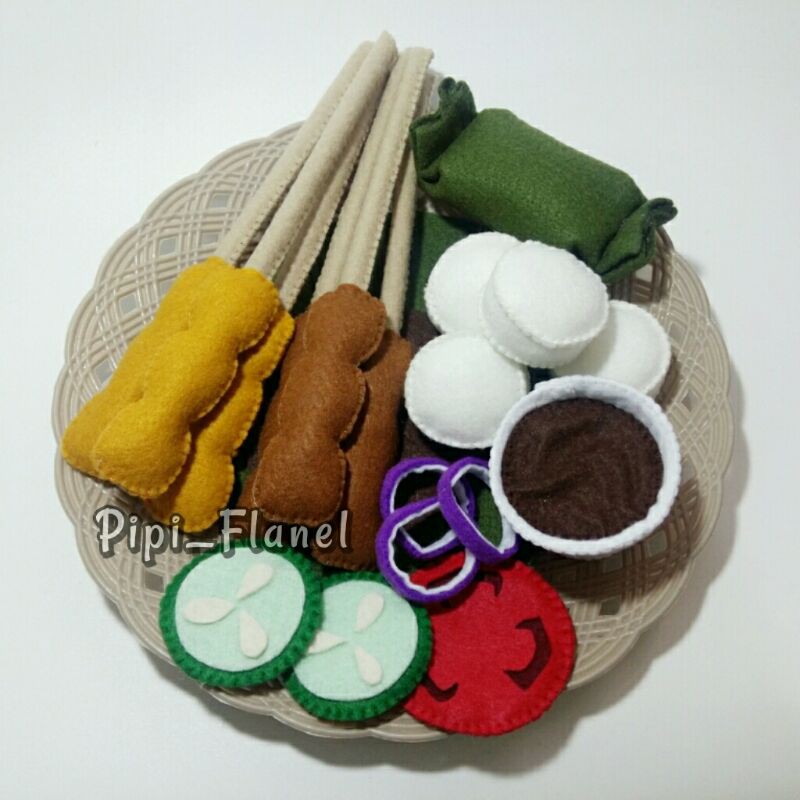 Mainan Edukasi Anak Replika Makanan Sate Ayam Set