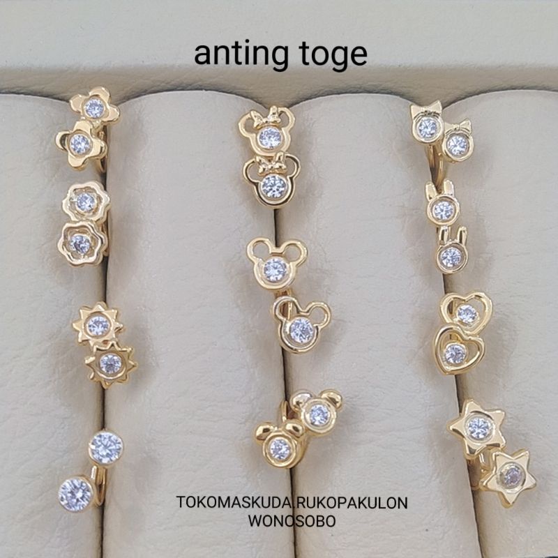 Anting toge   (emas asli kadar 375/8k)