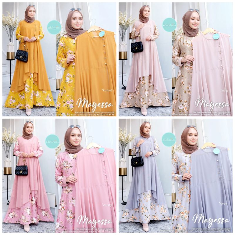 MAYESA DRESS ORIGINAL Product By EDELWEISS  Shakila Premium Mix Ceruty Babydoll  ORI Berlabel EDELWE