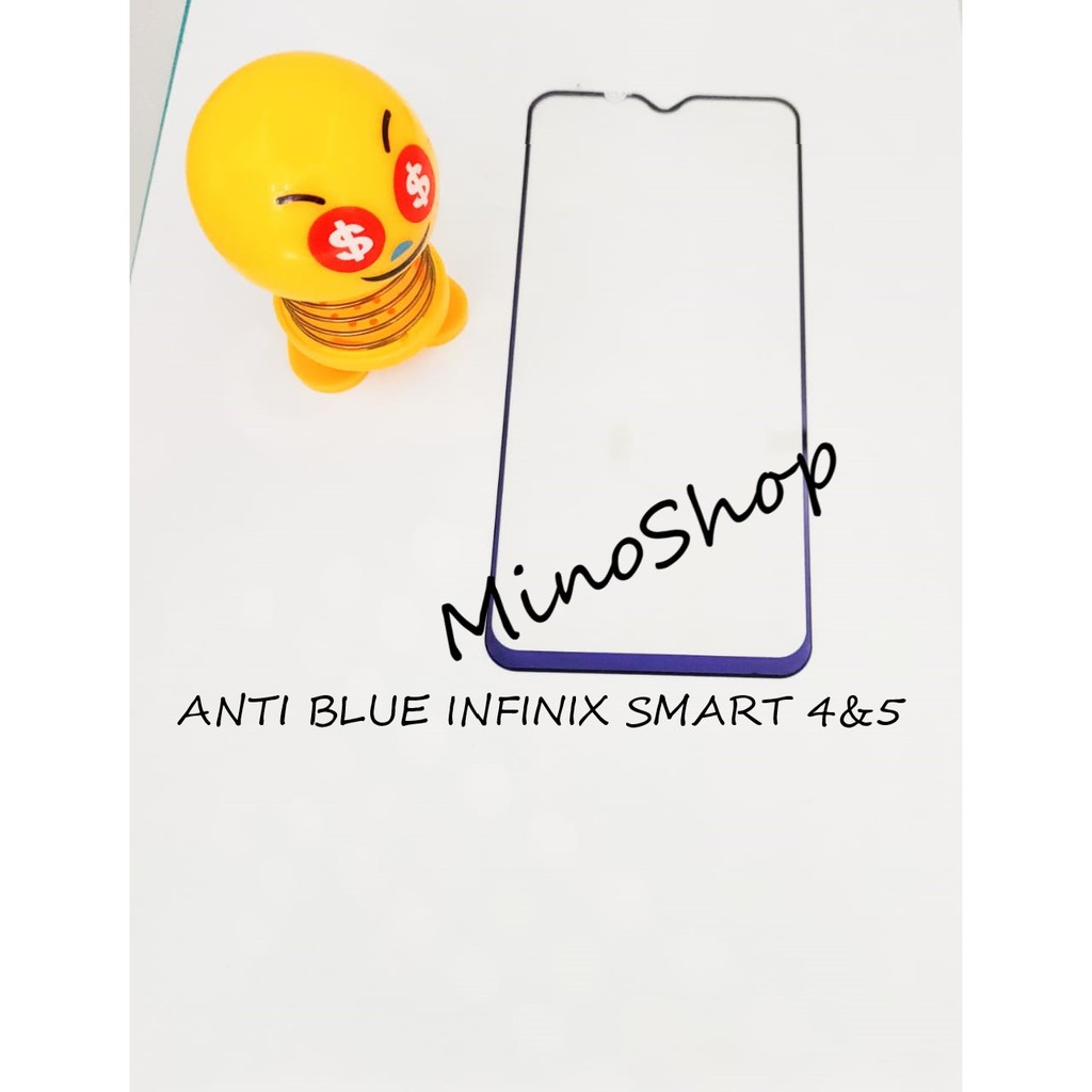 TEMPERGLASS INFINIX SMART 4&amp;5 ANTI BLUE 5D FULL LEM FULL COVER