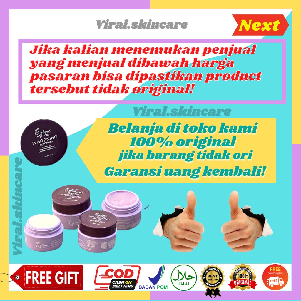 Eglow Platinum Bpom Ecer Skincare Perawatan Kecantikan Wajah Wanita Terbaru Murah A19-4