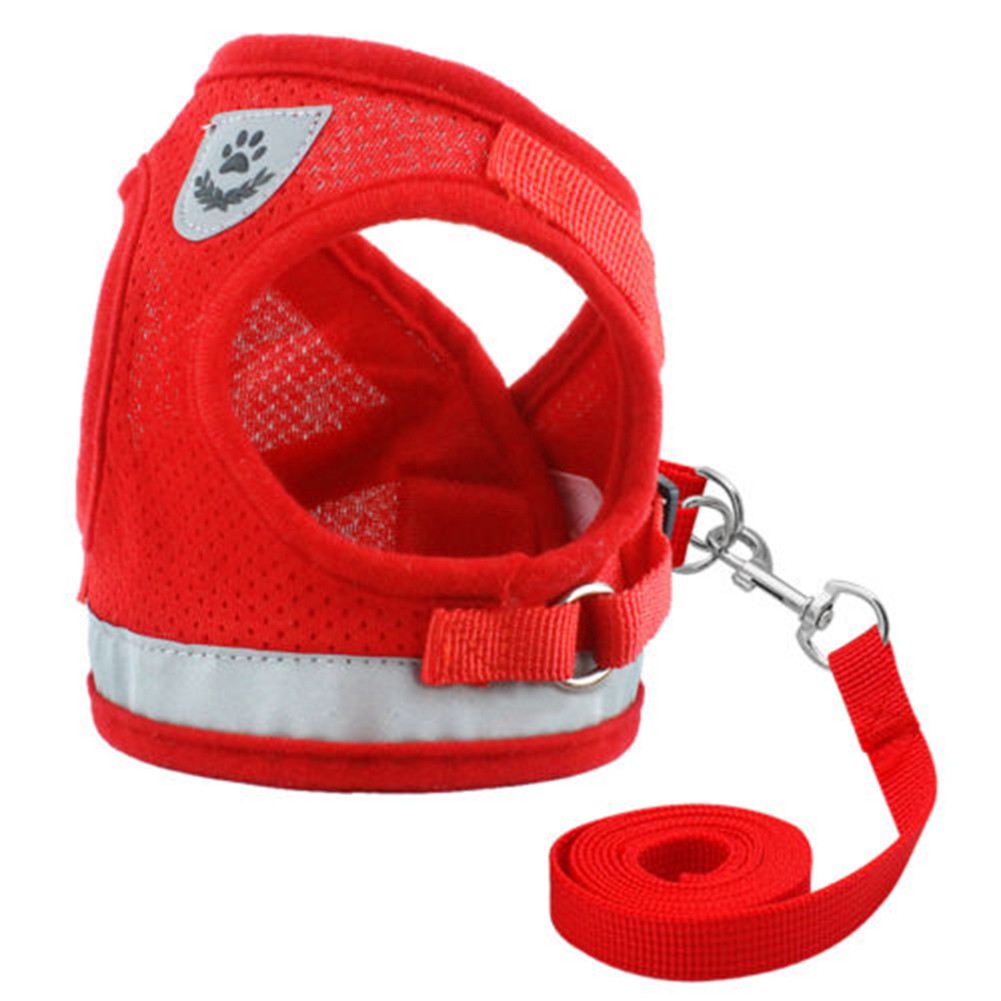 Harness Anjing / Kucing Adjustable dengan Tali Tuntun untuk Jalan-Jalan