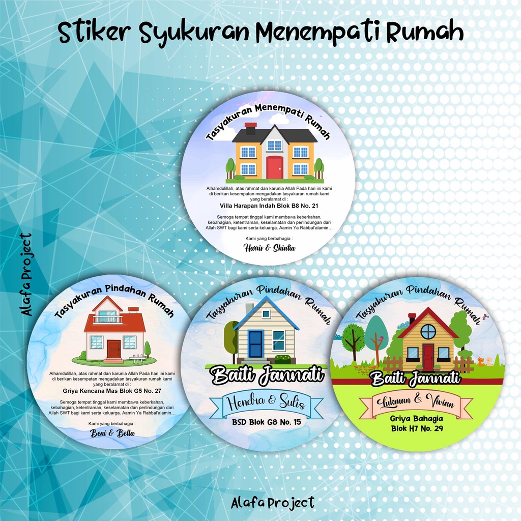 

AlafaProject Stiker Syukuran Menempati Rumah / Label Bulat Tumpeng Mini