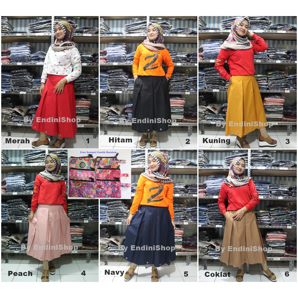 Rok Wanita Panjang 7/8 Bot Ring Numia Namira Maxi Skirt Modis Pakaian Wanita-8