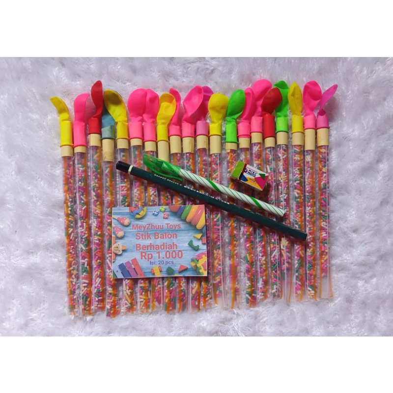 

250g*Stik balon Meises Ceres*1 pack isi 20 pcs*Dobble hadiah Balon+alat tulis*