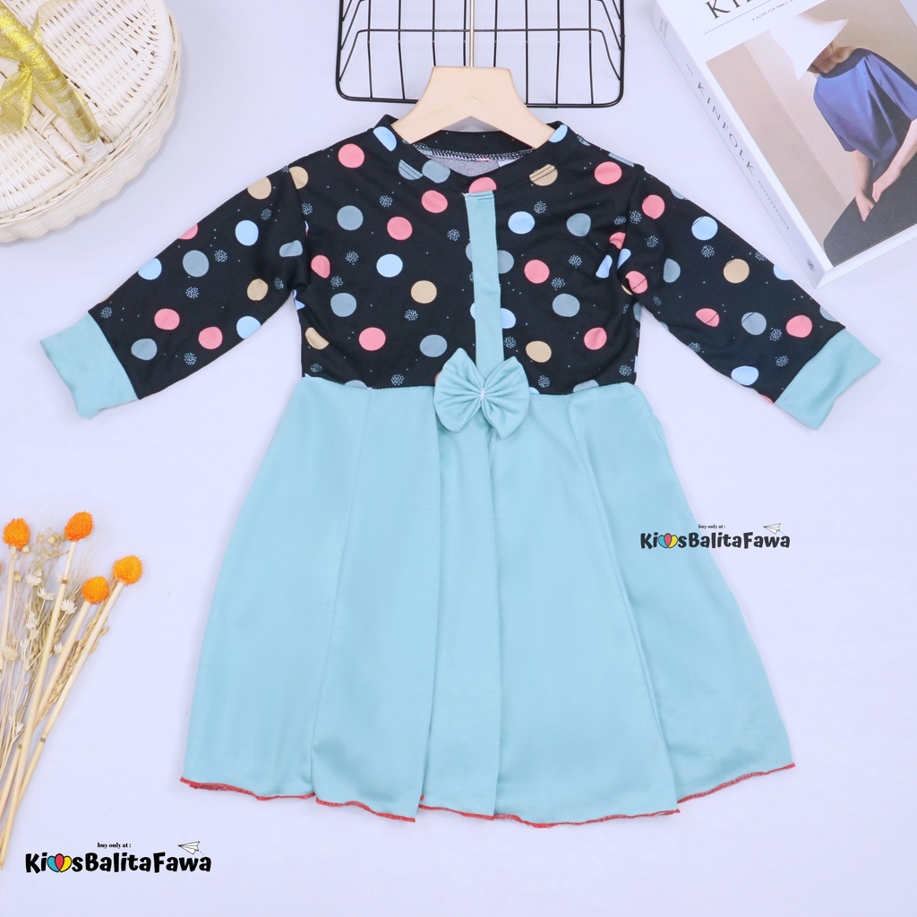 Dress Valencia 1-8 Tahun / Baju Pesta Dres Lengan Panjang Anak Perempuan Fashion Kids Gaun Adem