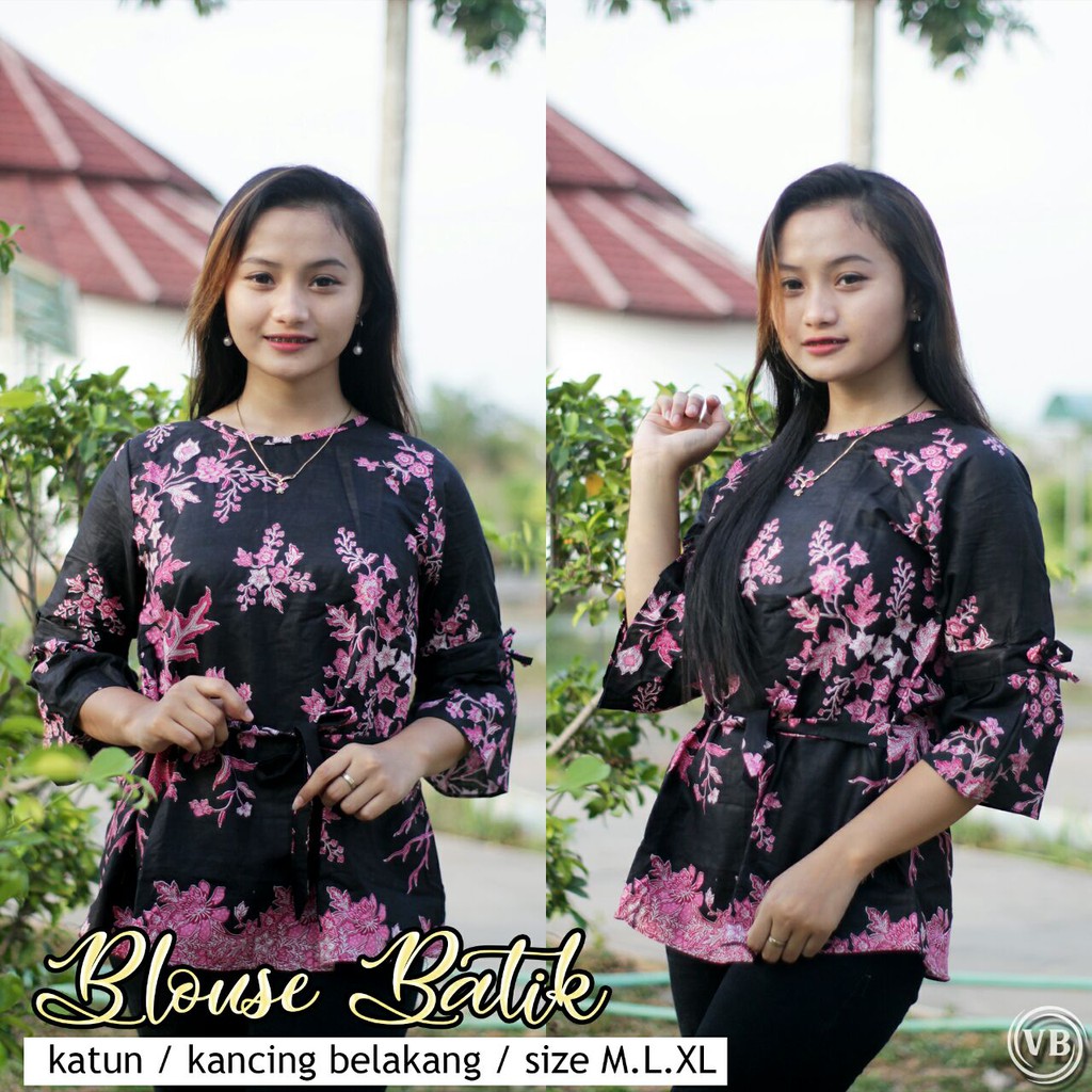 BK3 Atasan Lengan Pendek Risna Batik Blouse trompet HRB206 IPNU IPPNU 014