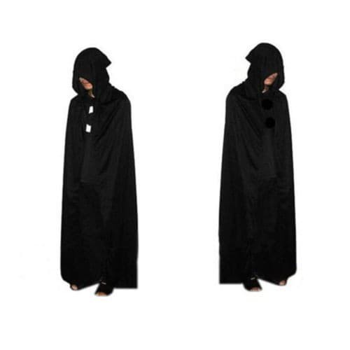 Topeng scream dengan Jubah hitam penutup kepala Halloween