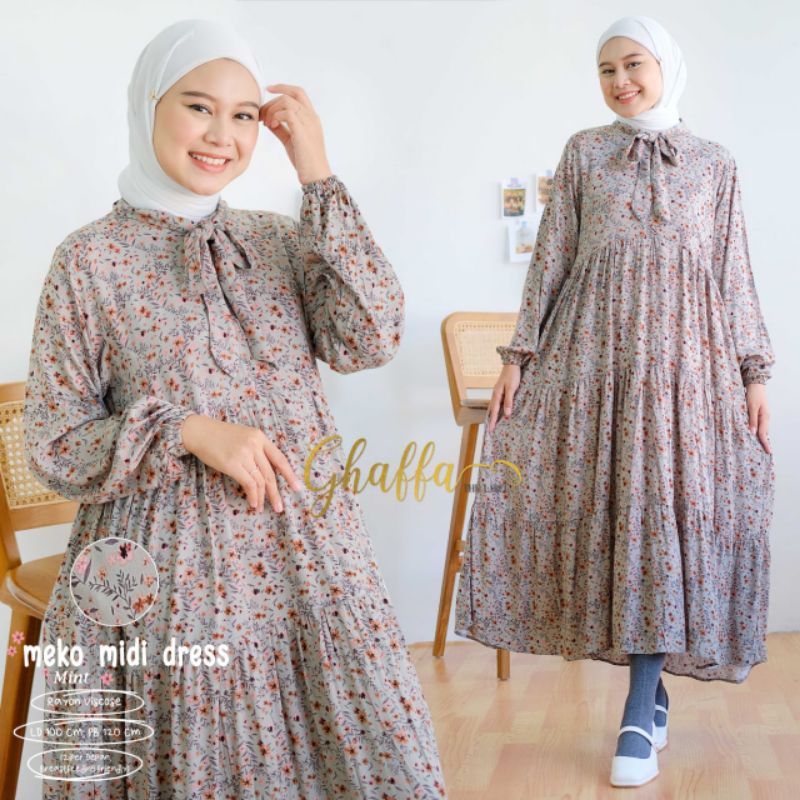 MEKO MIDI DRESS BY GHAFFA THE LABEL // MIDI MOTIF MUSLIMAH // Midi dress wanita