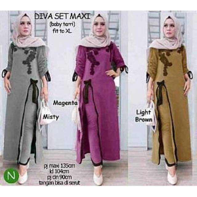 Diva Set Maxi, setelan wanita, setelan modis, fashion wanita, fashionable, setelan casual,murah,ootd