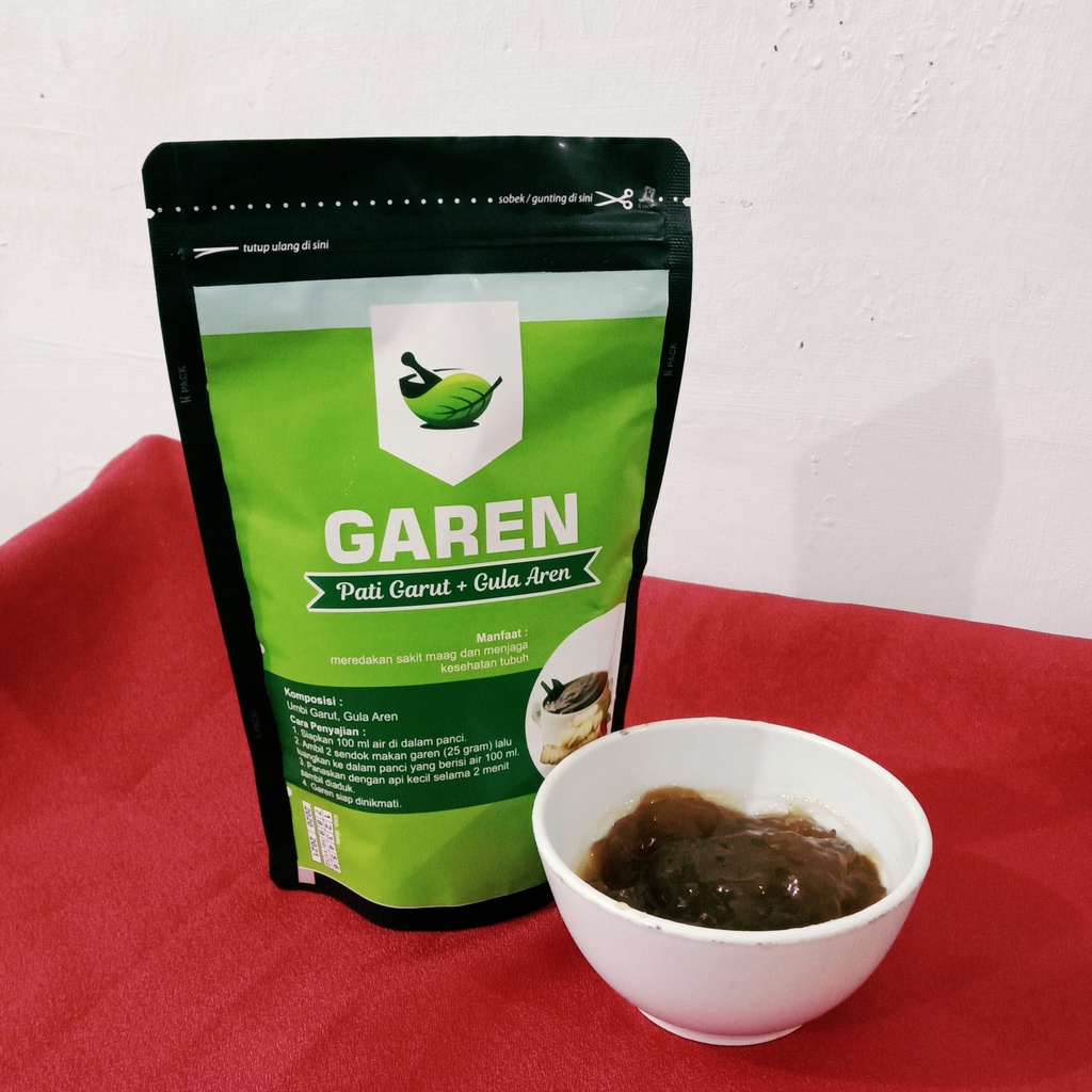 GAREN Arrowroot Powder Bubur Instan Tepung Pati Umbi Irut Garut Angkrik Kerut Lerut Gula Aren Obat Herbal Sakit Perut Diare Maag Asam Lambung Gangguan Pencernaan Herbal