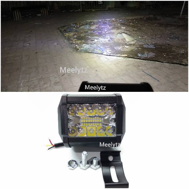 Lampu tembak sorot LED CWL 20 LED mata 3 susun terang dan kedip 12v - 36v 20watt 6000K