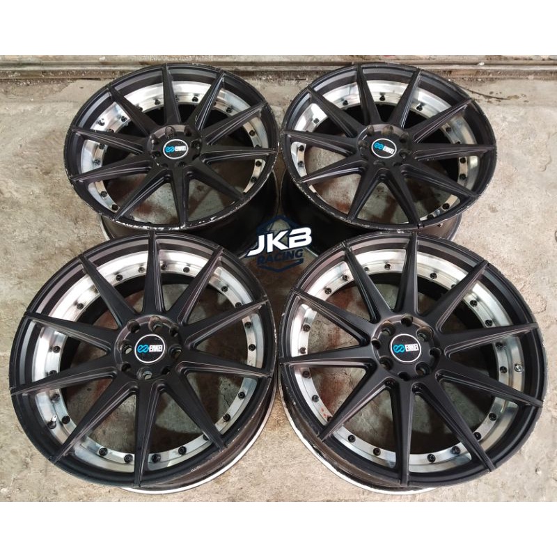 velg bekas seken mobil Racing enkei jari jari ring 18 lebar 8 pcd 4x100 & 4x114 et 45 warna black co
