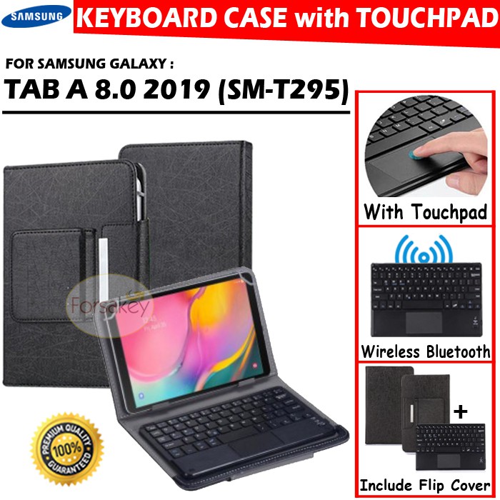 Samsung Galaxy Tab Tablet A 8 A8 2019 SM-T295 Bluetooth Keyboard Touchpad Trackpad Flip Case Cover