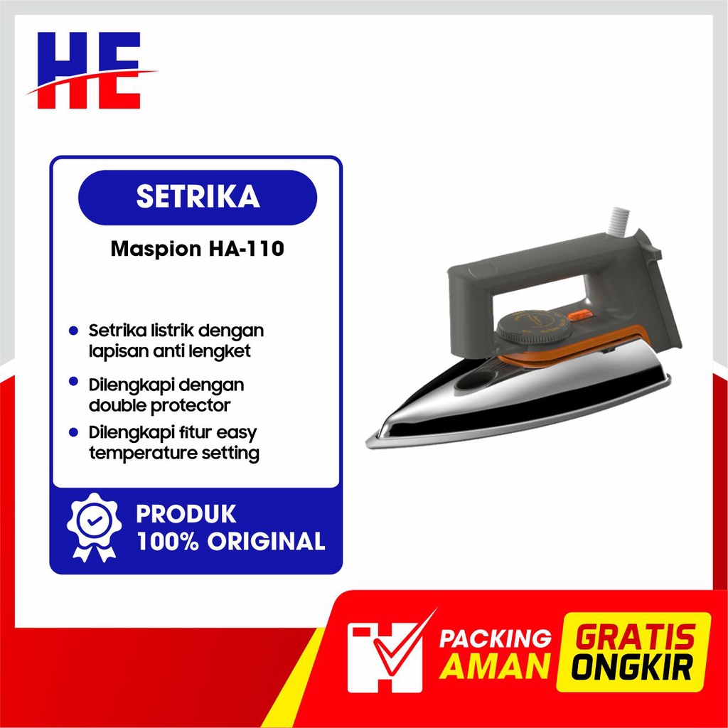 SETRIKA MASPION HA-110 ORIGINAL GARANSI RESMI