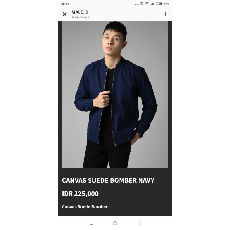 CANVAS SUEDE BOMBER JACKET by male.id
