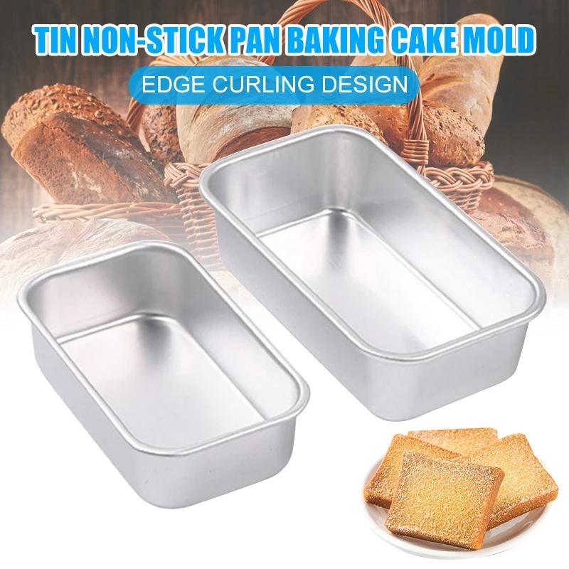 Loyang Cetakan Kue / Pudding / Roti Panggang Bentuk Persegi Panjang Bahan Aluminum Alloy Anti Lengket