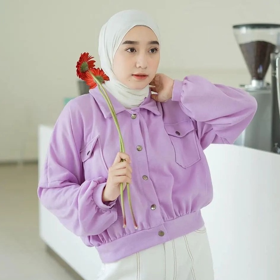 Olin Button - Jaket Oversize Wanita-Lilac