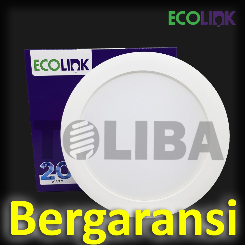 lampu downlight led ecolink 20w 20watt 20 w 20 watt / downlight plafon / putih / kuning garansi sni