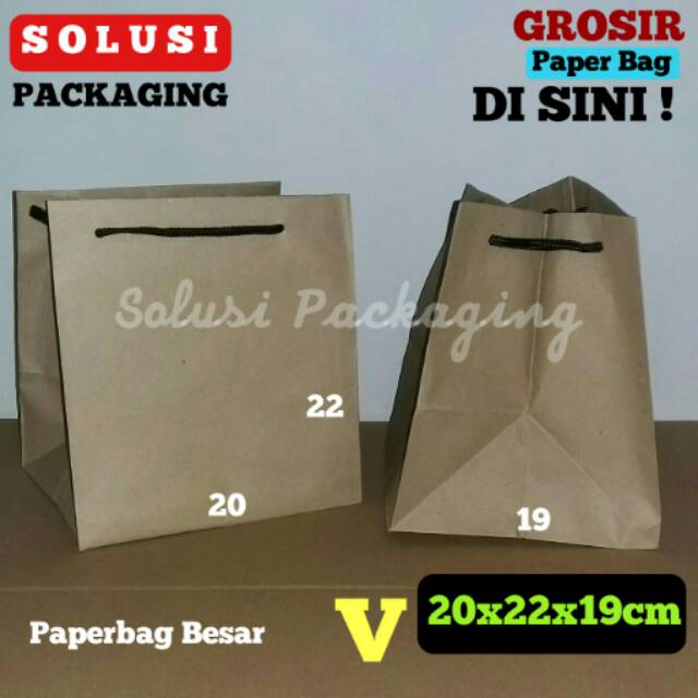 

PAPER BAG TALI TIPE V 20X22X19CM/TAS KERTAS/SHOPPING BAG