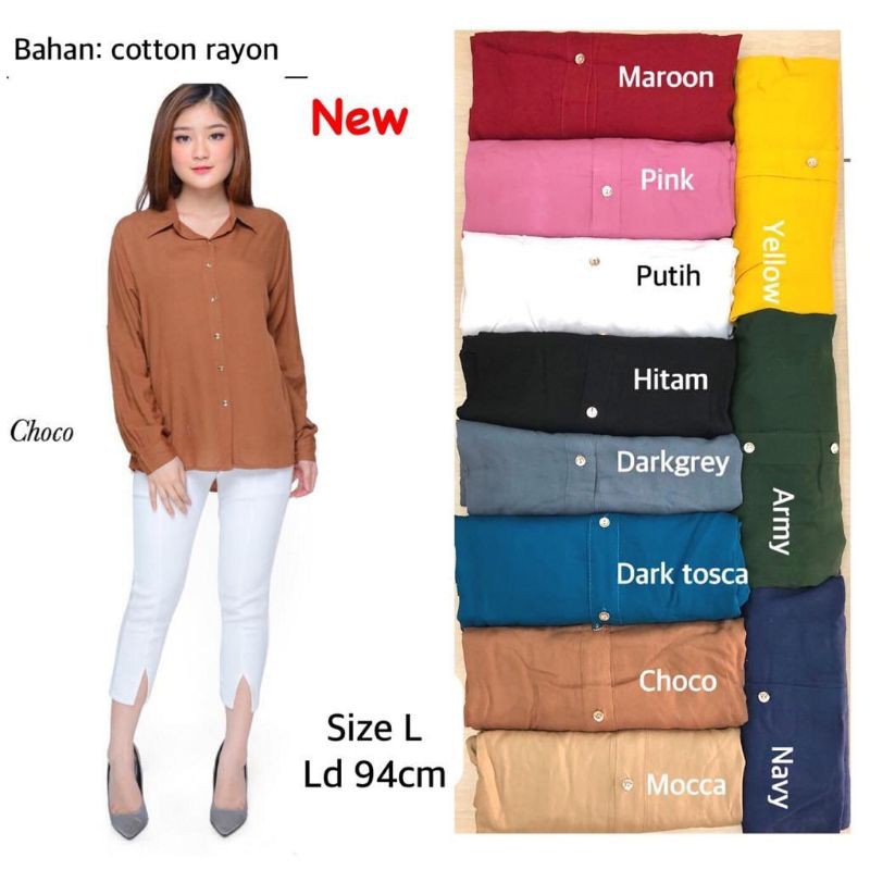 BASIC SHIRTS KEMEJA KATUN LD 94 CM L