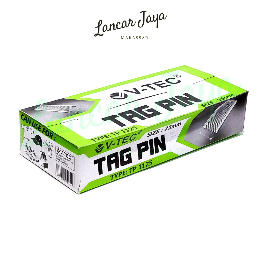 

[1 BOX /5.000 PCS] Isi Refill Top Tag Pin Gun V-TEC VTEC 25 mm TP 1125
