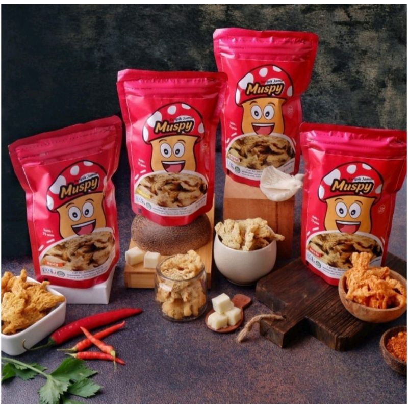 

keripik Jamur Muspi Snack Sehat Kekinian Aneka Rasa