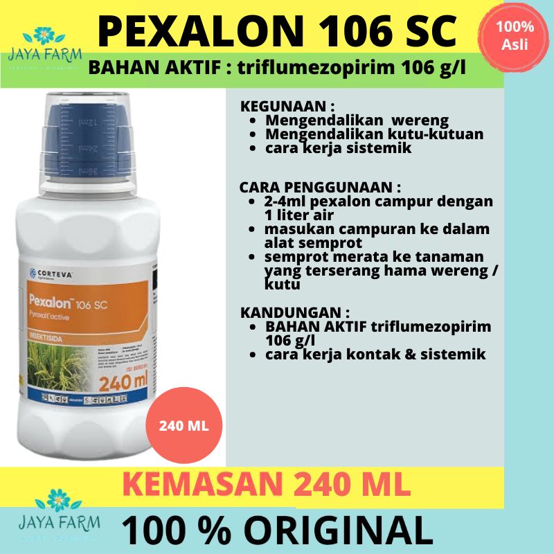 PEXALON 106SC KEMASAN 240 ML | PEMBASMI HAMA WERENG DAN KUTU
