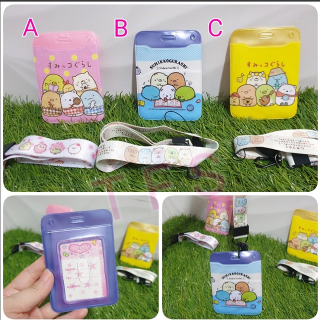 

NAME TAG / ID CARD HOLDER PLASTIK KALUNG LUCU MOTIF KARAKTER ANAK SUMIKKO GURASHI