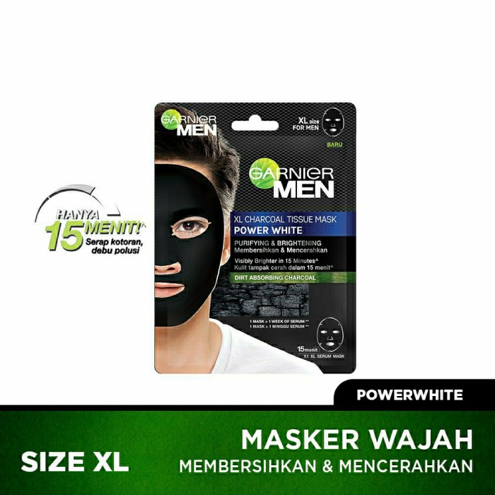 f0d11rr Garnier Men Power White Sheet Mask Masker Wajah Pria Men Mask Cs201Cs
