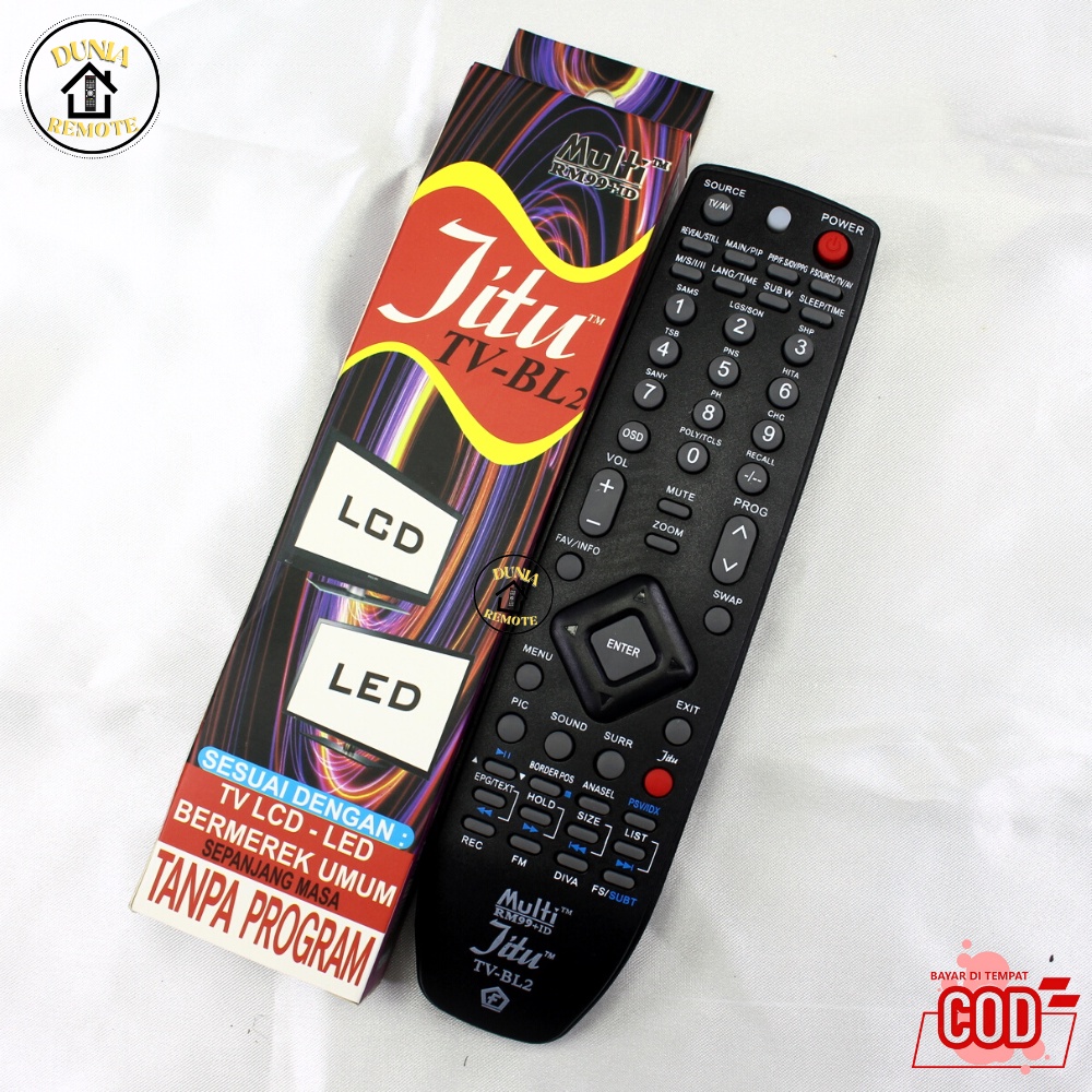 Remot Remote TV Multi Jitu BL-2 polytron TCL Samsung LG LED LCD