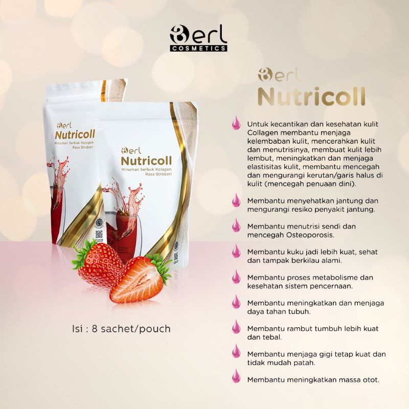 

B erl Nutricoll Minuman Kolagen rasa stroberi Collagen drink strowbery cod