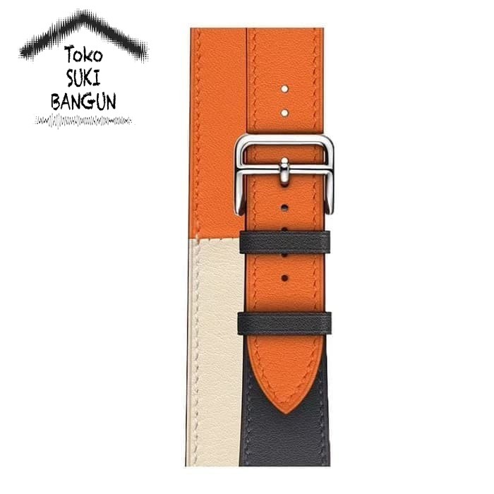 Strap Apple Watch Series 8 7 6 5 4 3 2 1 41mm 40mm 38mm TALI JAM Double Tour TRIPLE COLOR Leather