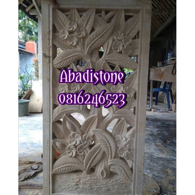 relief dinding ukiran batu alam gunungan lotus bunga2 dekorasi batu alam ornamen patung air mancur
