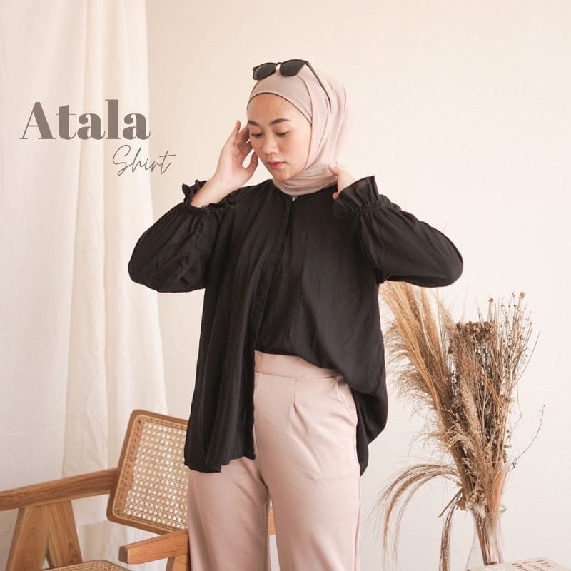 (MGA) KEMEJA ATASAN BLOUSE  ATALA DAILY SHIRT OVERSIZE JUMBO