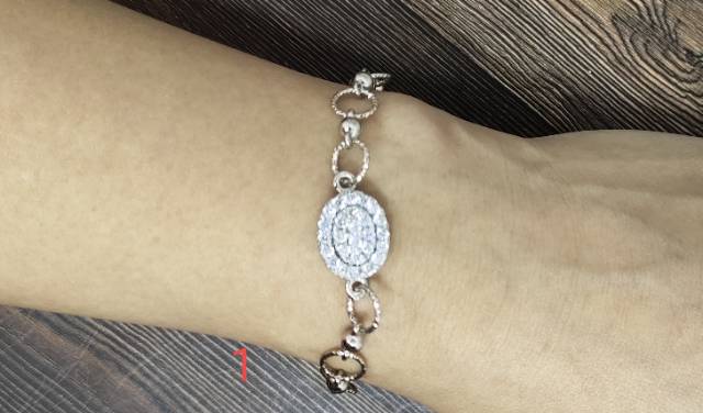 Fifi Fashion Gelang Bling Bling Ukir Silver Perhiasan Wanita Trend Artis 19#