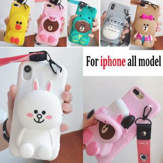 Casing Soft Case Dompet Motif Kartun Apple iPhone X XR XS 