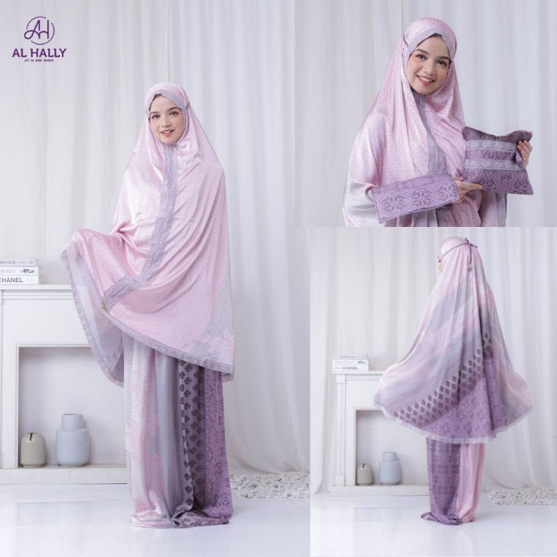 [COD] MUKENA DEWASA ALHALLY MKA 04 ORIGINAL || Dior Silk Luxury || Dagu Resleting, Tali Ikat || Baha