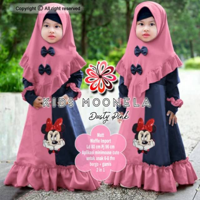 Moonela Kid Baju Muslim Balita Setelan Baju Anak Perempuan Kekinian Busana Muslim Anak Shopee Indonesia