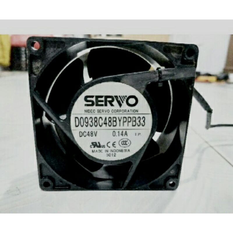 BLDC. KIPAS DC FAN SERVO HIGH SPEED 48VDC 0,14A SIZE 90MM 37MM BEARING HIGH SPEED