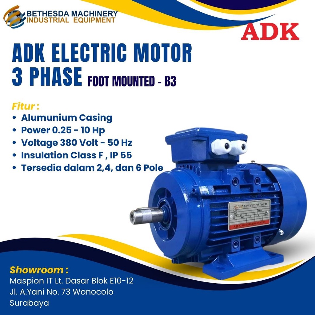 DINAMO MOTOR LISTRIK 2 HP 3 HP 4 HP ADK ELECTRIC MOTOR