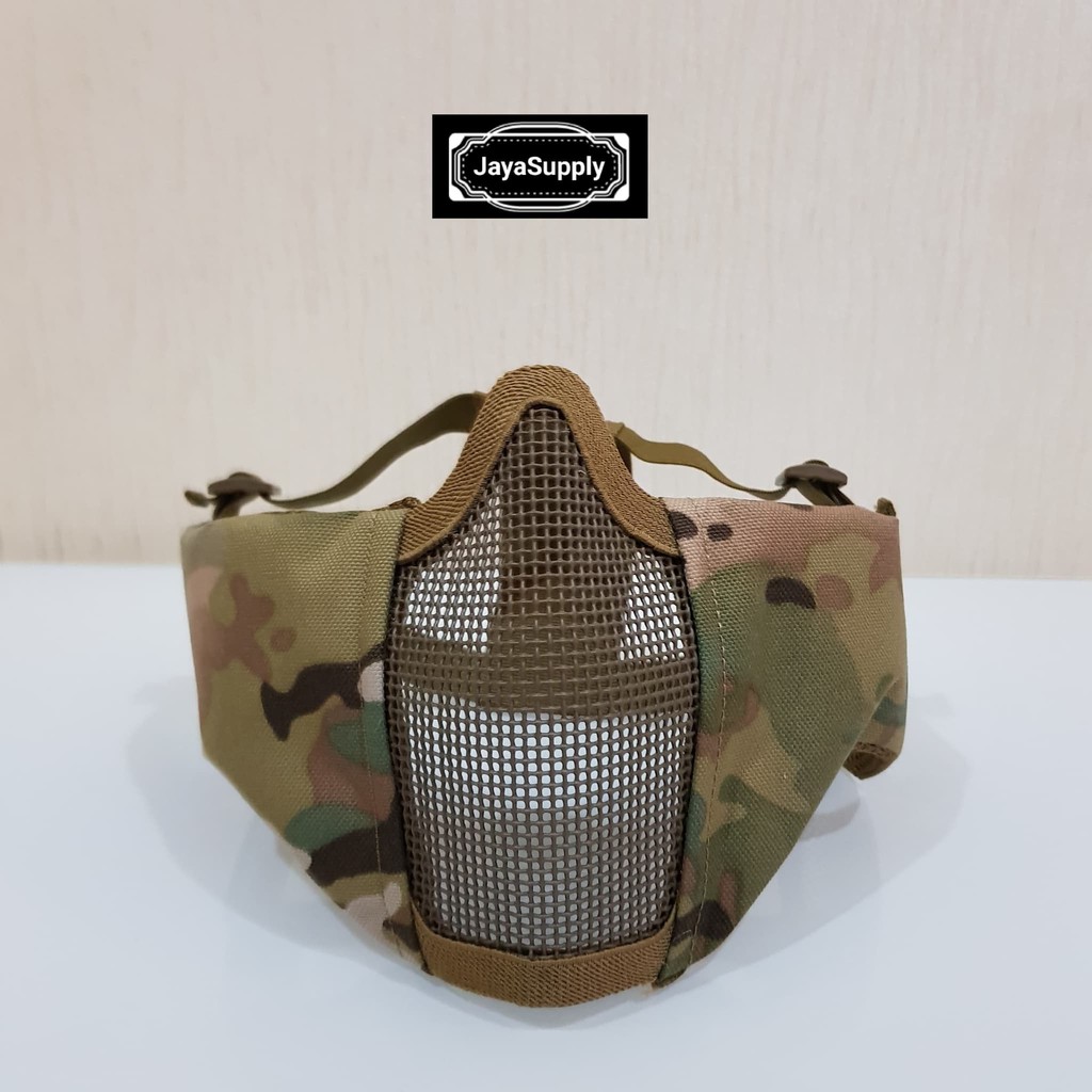 Half Mask PDW Wiremesh Masker Jaring Tactical Face Airsoft Google New