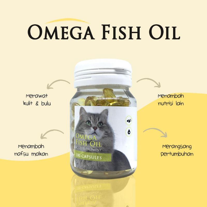 Vitamin Minyak Ikan Untuk Kucing Anjing dan Hewan Peliharaan Lainnya Omega Fish Oil