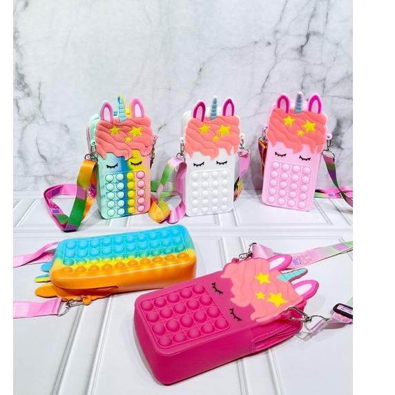 ❃ Tas Anak Pop It Horse Unicorn Bintang Big Size Crossbody - 799-1# ☼