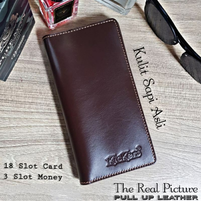 Dompet Panjang  Pria Kulit Asli Embos Kickers - 100% Kulit Sapi Asli