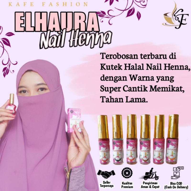 Kutek Halal Elhaura Nail Henna Murah Longlasting Hena Kuku Pacar Inai Viral Famous