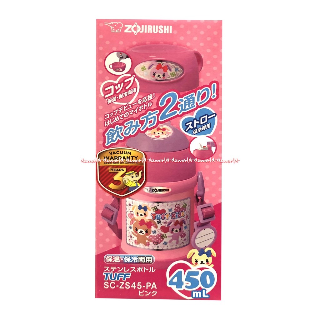 Zojirushi SCZS45 PA Botol Minuman Dengan Tali Pink Botol Minum Anak Termos