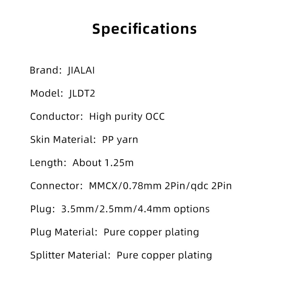 2022 NiceHCK JIALAI JLDT2 Cost Effective OCC Cable Upgrade Replace Wire 3.5//2.5//4.4mm MMCX//QDC//0.78mm 2Pin for NX7 MK3 X7 DB3 DQ6