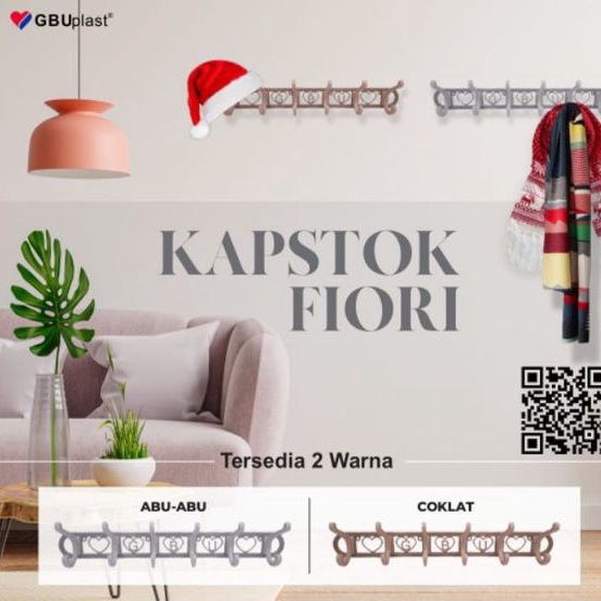 GBU Plast Kapstok Fiori Gantungan Baju KP-002W 6 gantungan